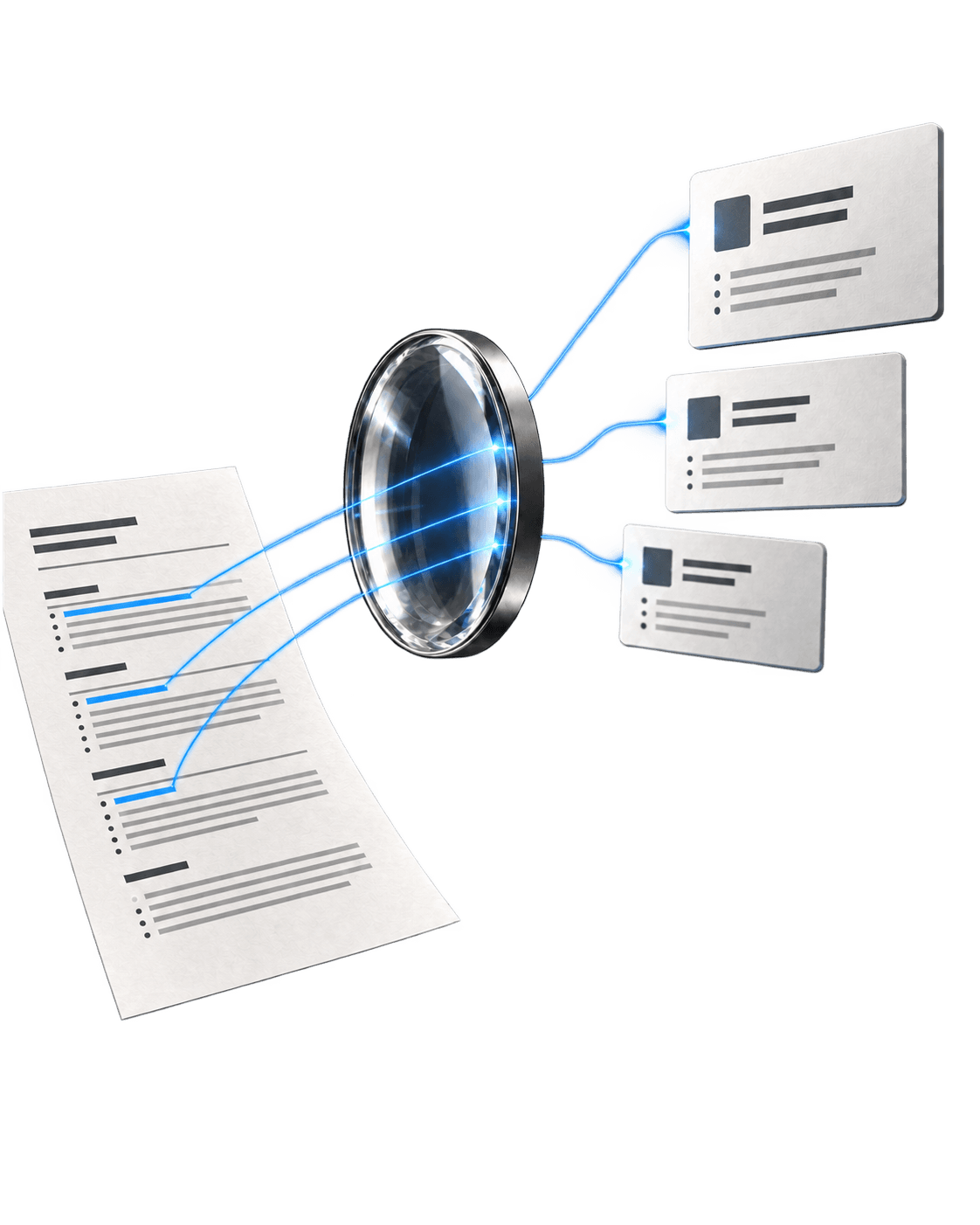 Resume evidence passing through a lens into ranked job opportunities